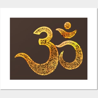 Sacred golden OM Posters and Art